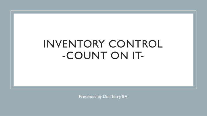 inventory control count on it