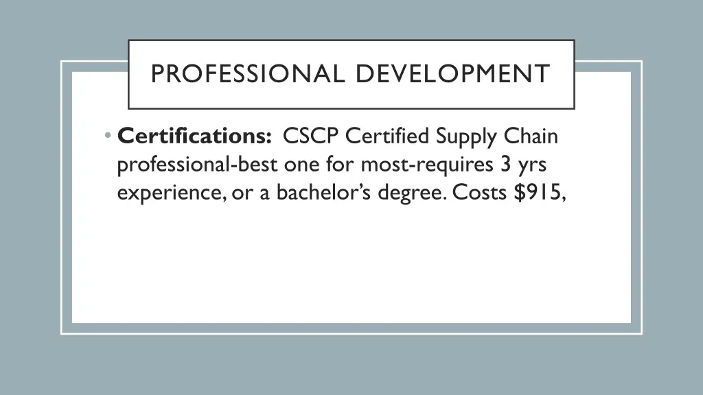 professional development