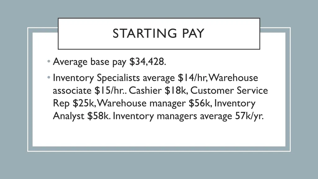 starting pay