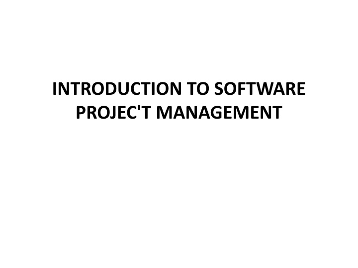 introduction to software projec t management
