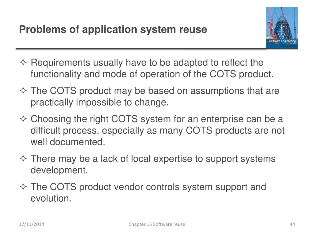 problems of application system reuse