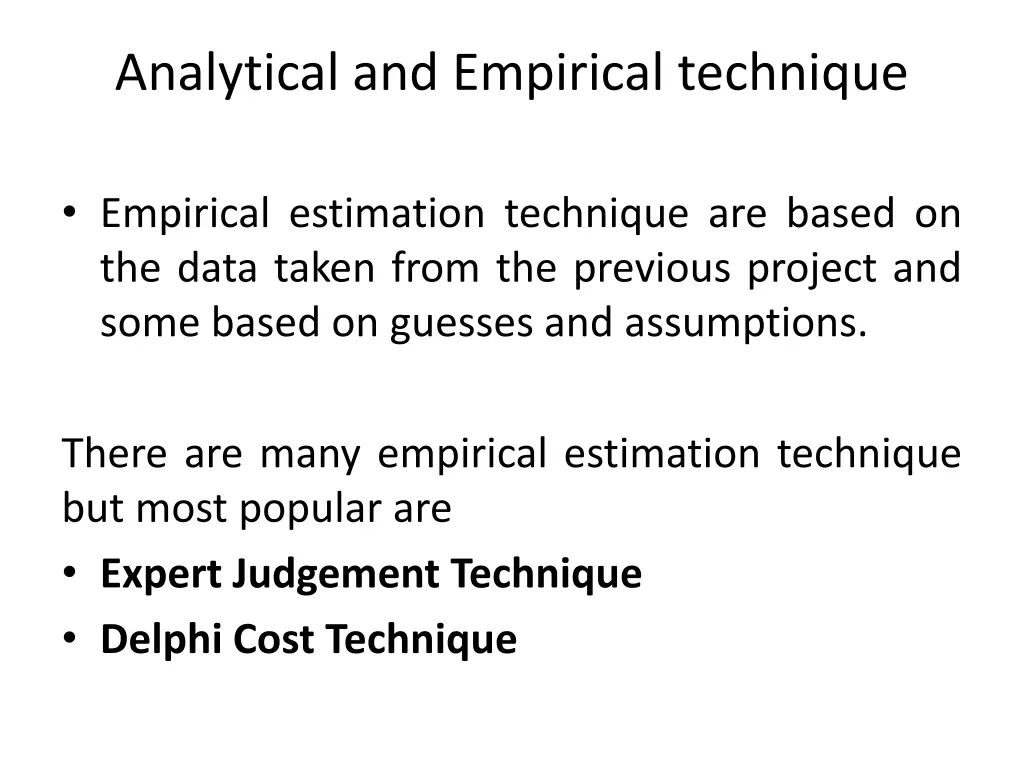 analytical and empirical technique