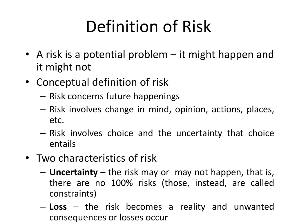 definition of risk