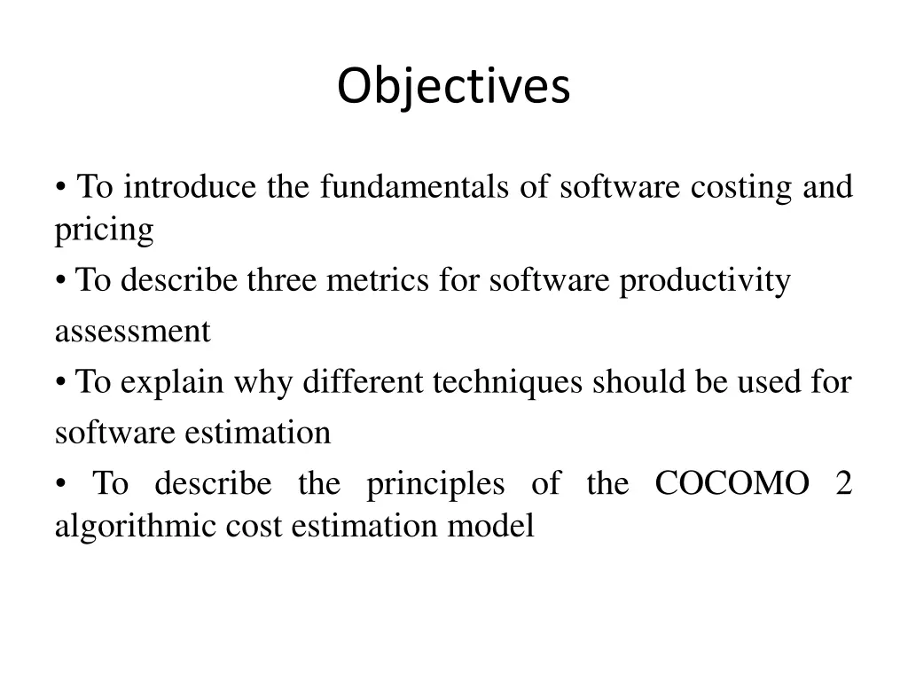 objectives