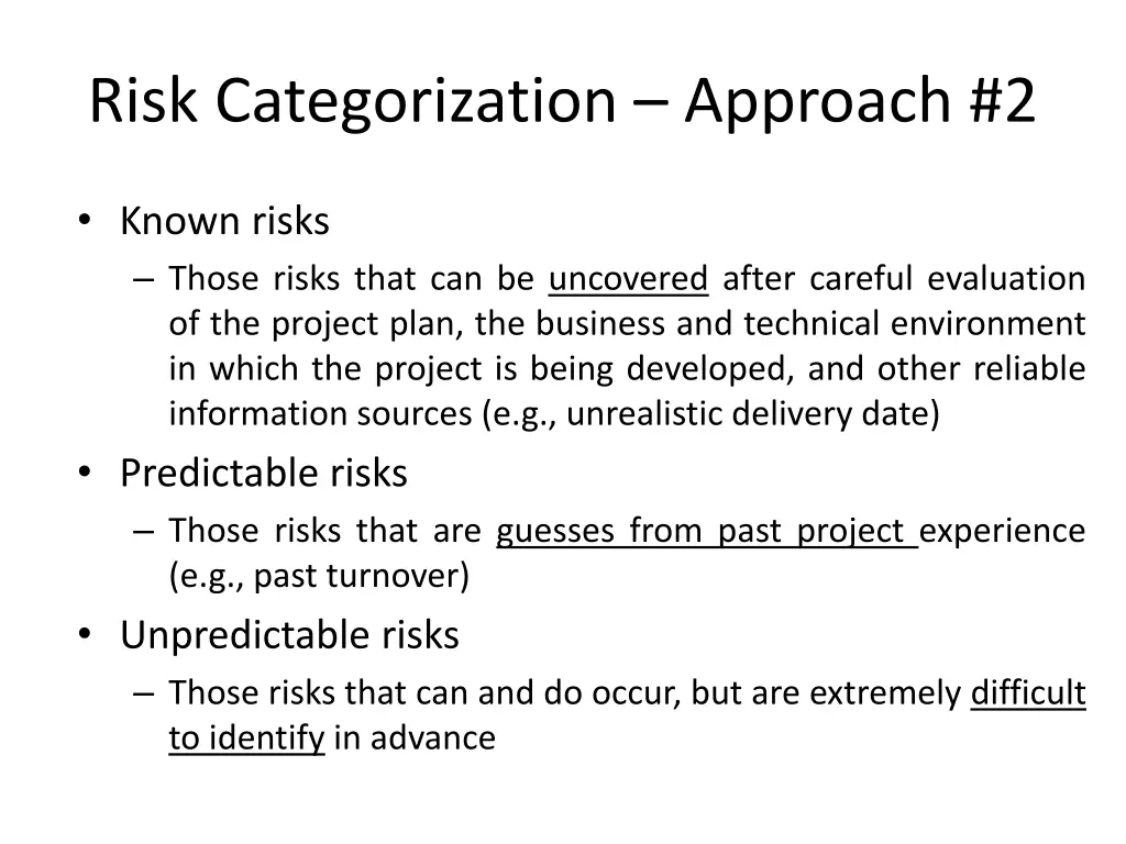 risk categorization approach 2