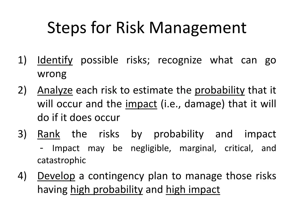 steps for risk management