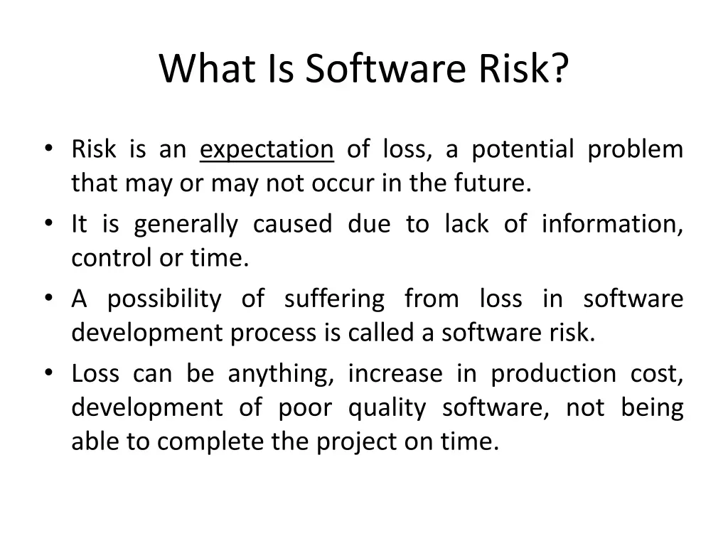 what is software risk