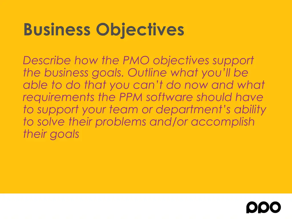 business objectives