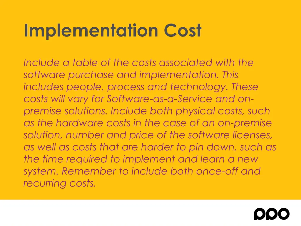 implementation cost