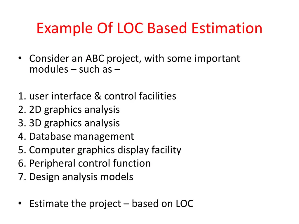 example of loc based estimation