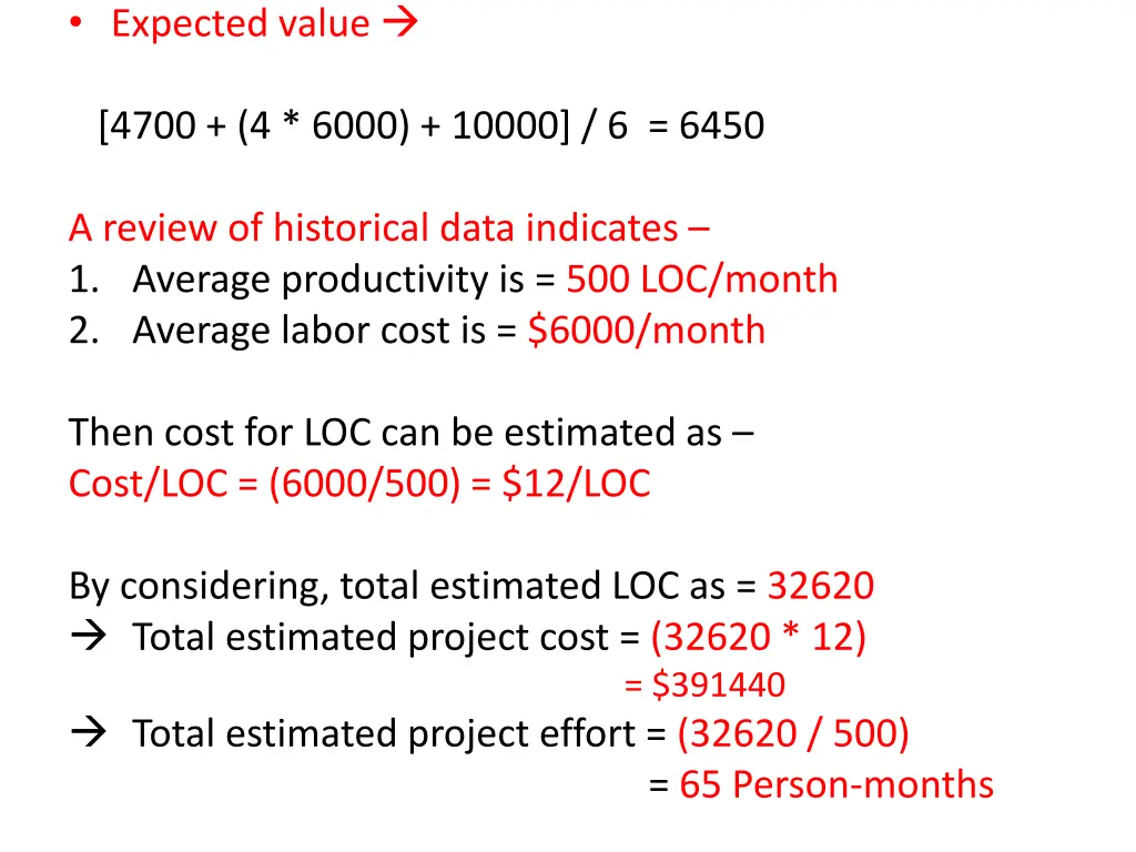 expected value