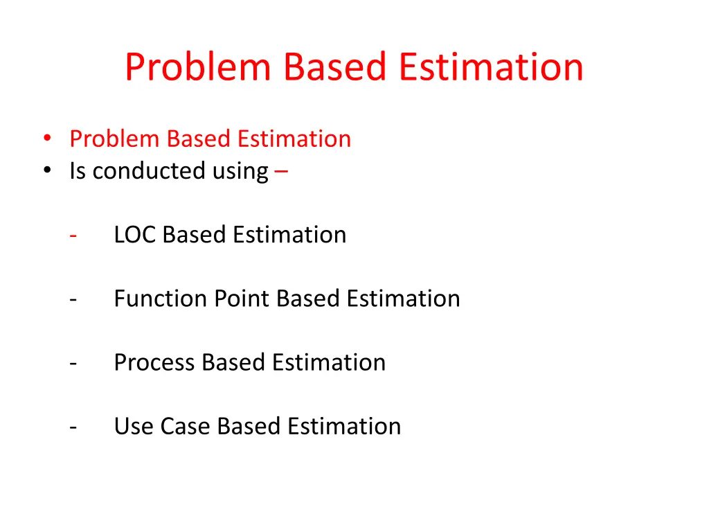 problem based estimation 1