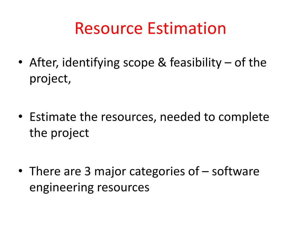 resource estimation