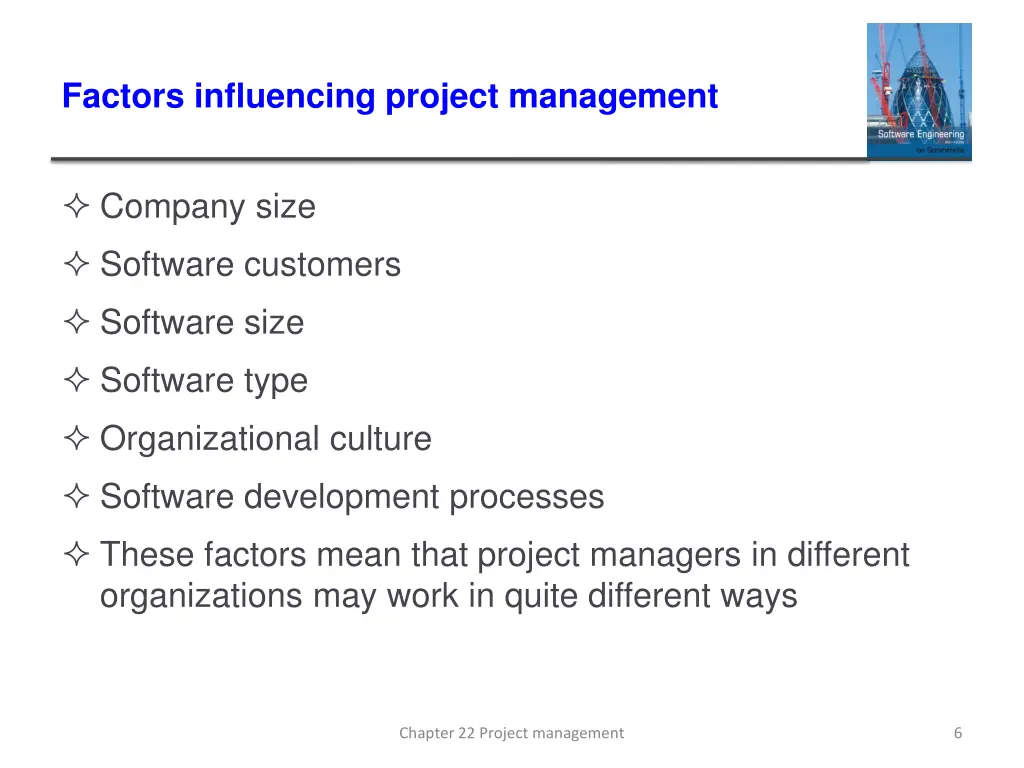 factors influencing project management