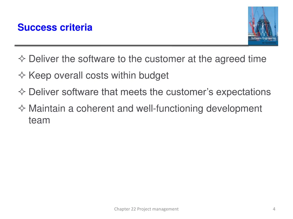 success criteria