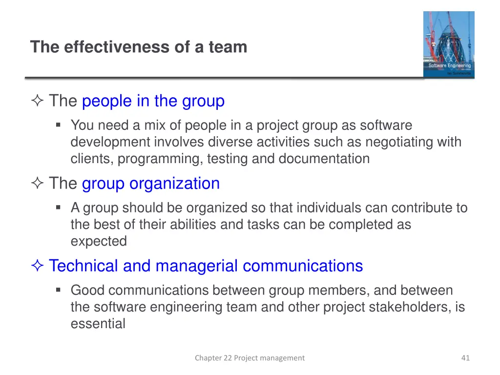 the effectiveness of a team