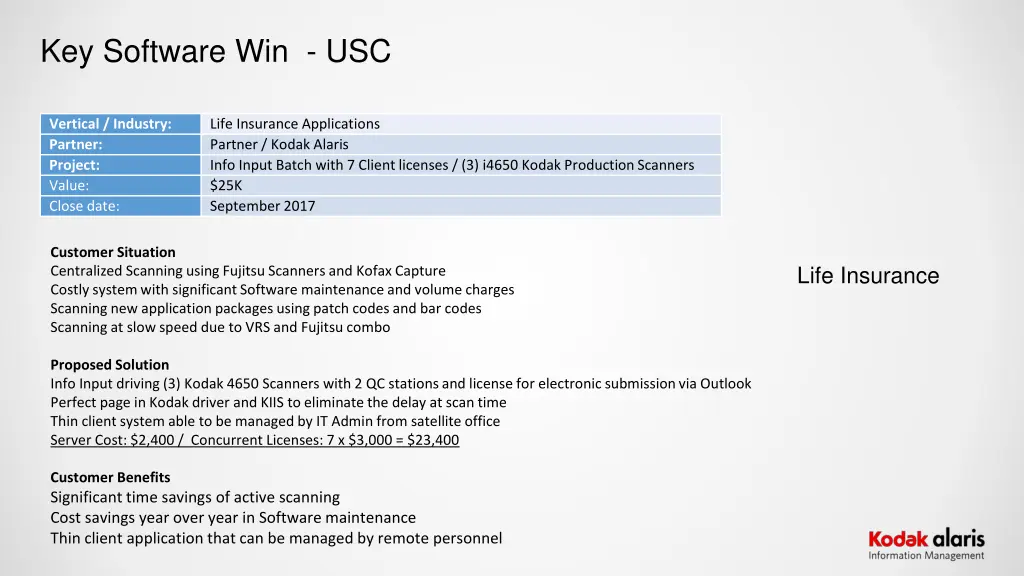 key software win usc