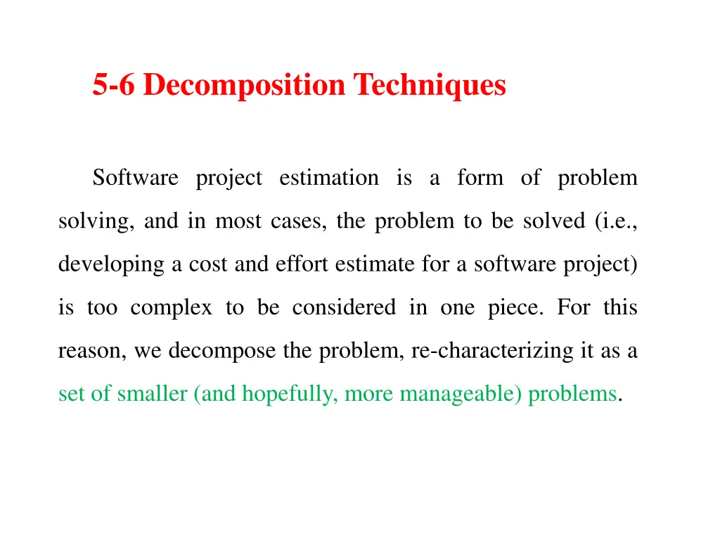 5 6 decomposition techniques