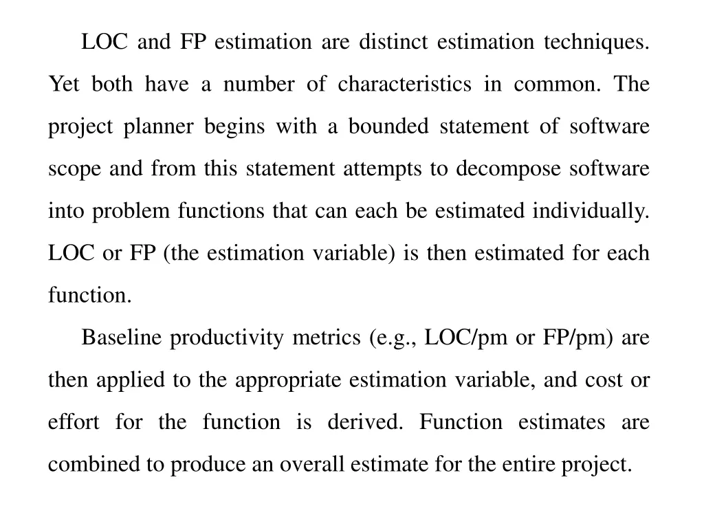 loc and fp estimation are distinct estimation