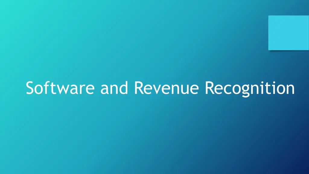 software and revenue recognition