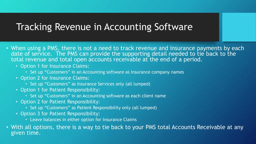 tracking revenue in accounting software