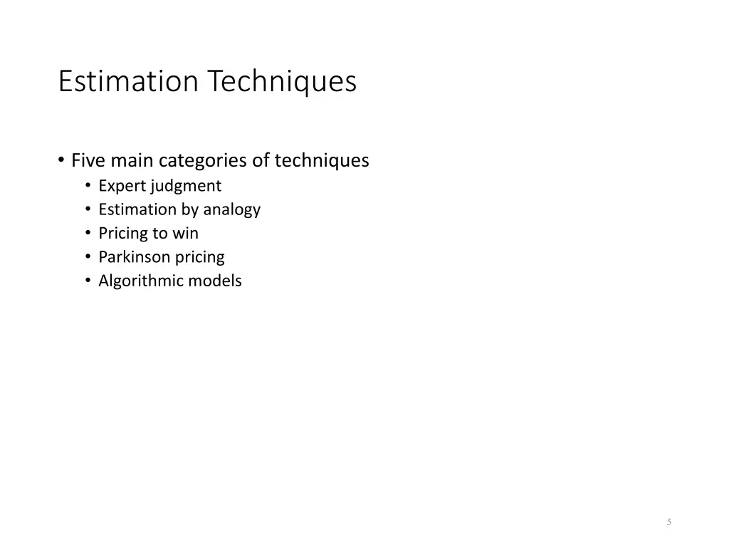 estimation techniques