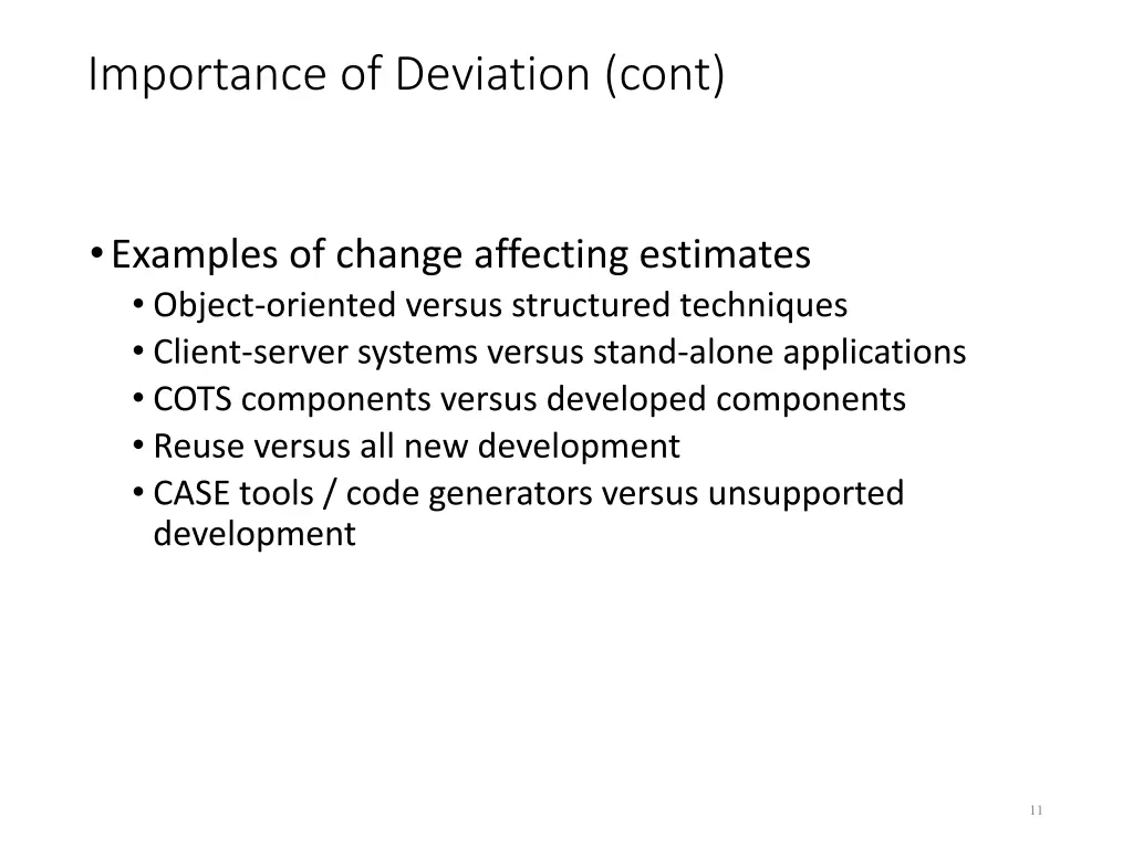 importance of deviation cont