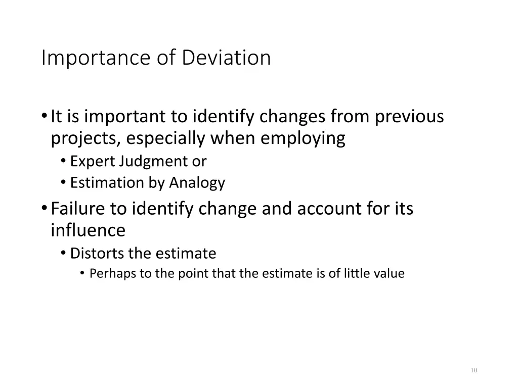 importance of deviation