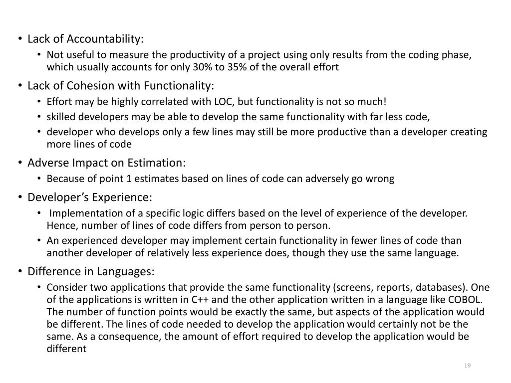 lack of accountability not useful to measure
