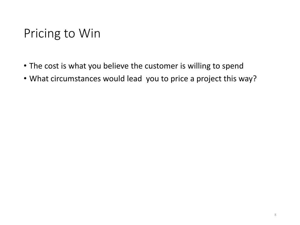 pricing to win