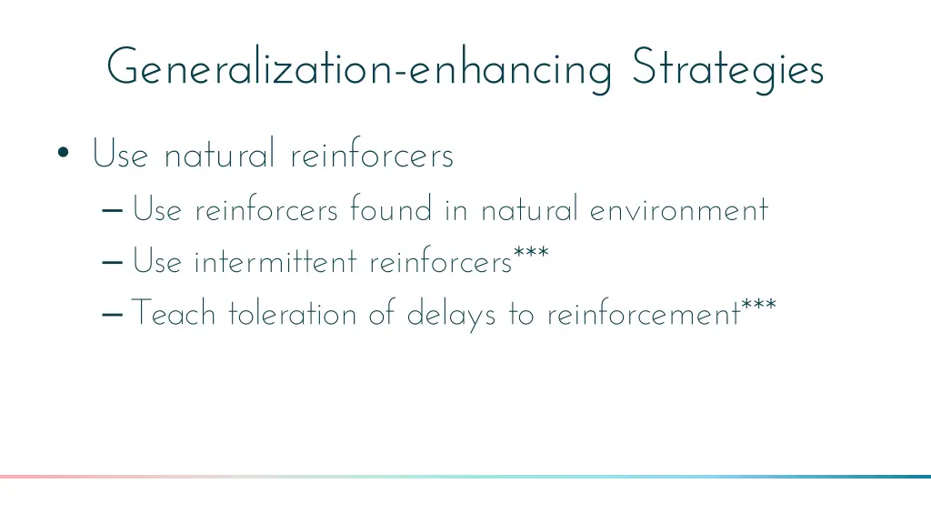 generalization enhancing strategies 3