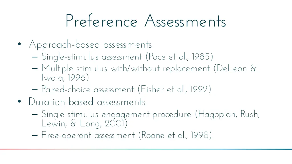 preference assessments