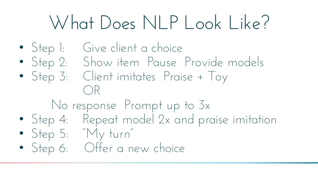 what does nlp look like step 1 give client
