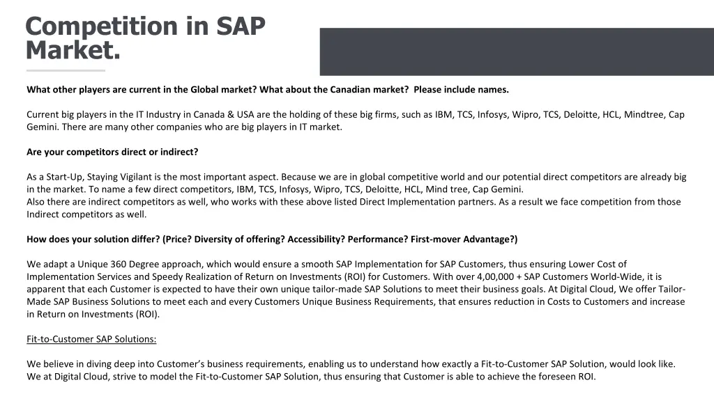 competition in sap market