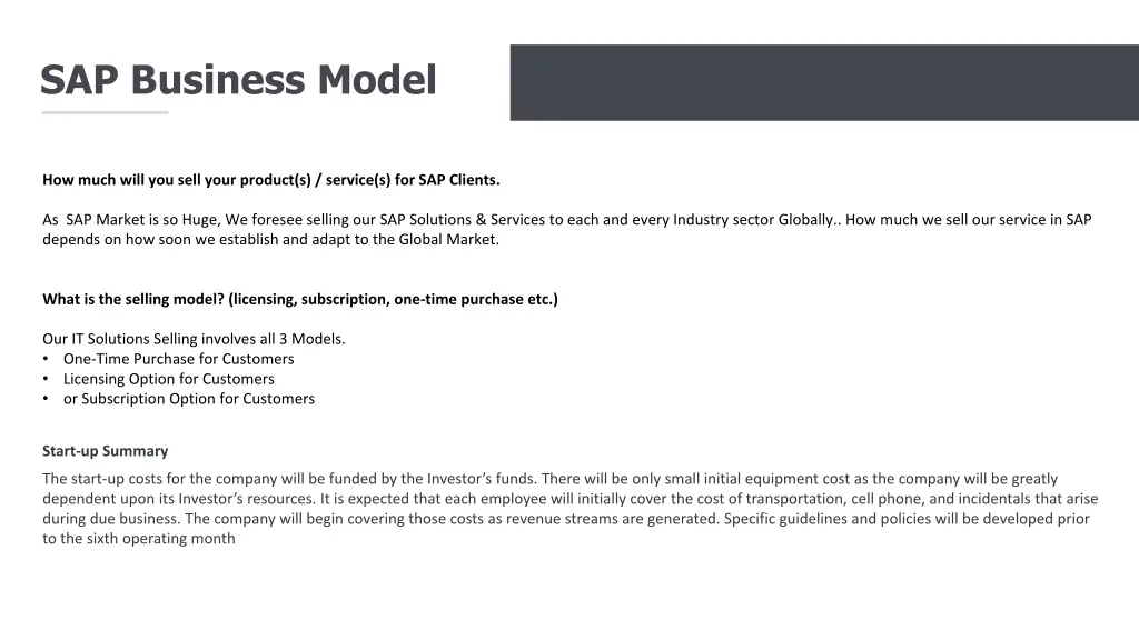 sap business model