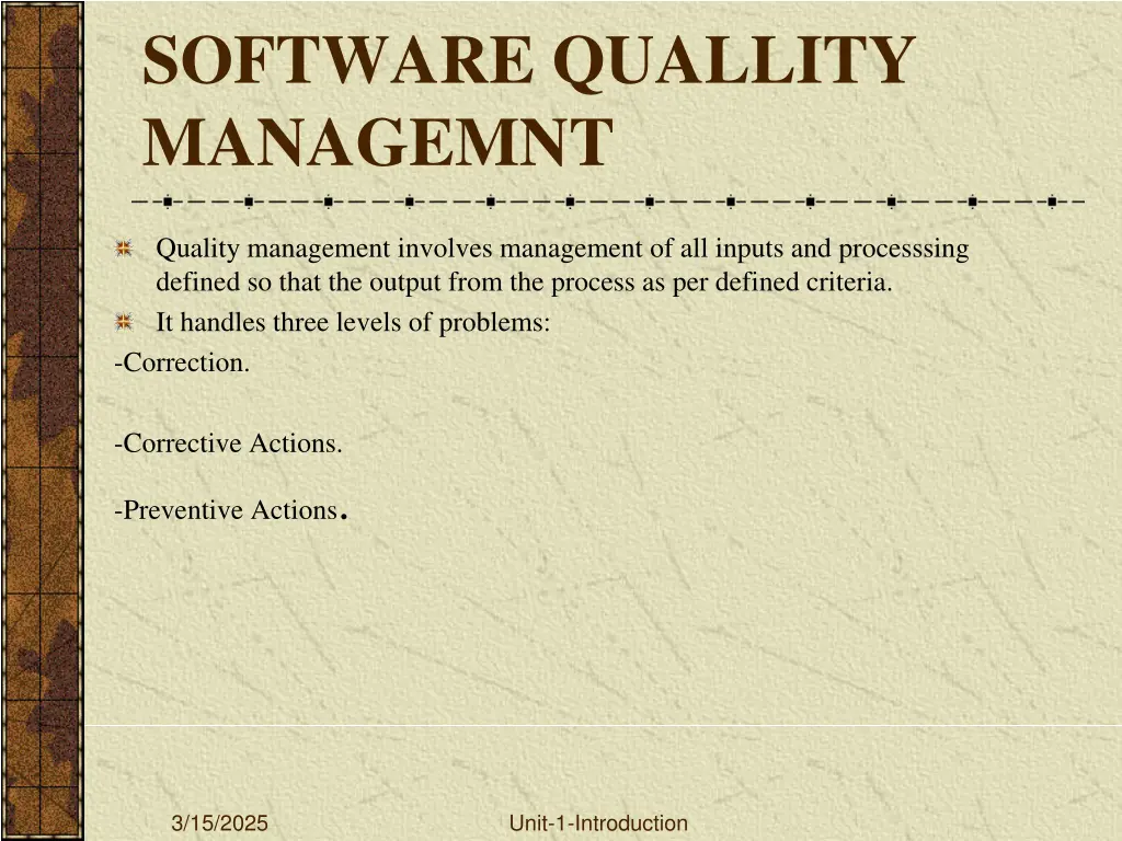 software quallity managemnt