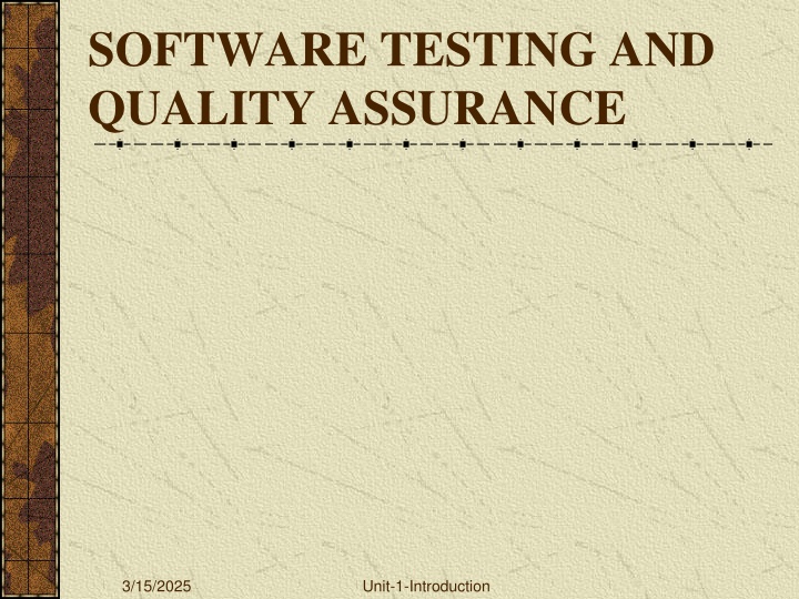 software testing and quality assurance
