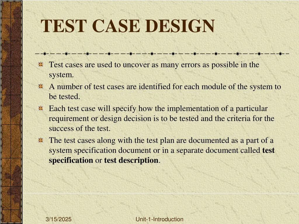 test case design
