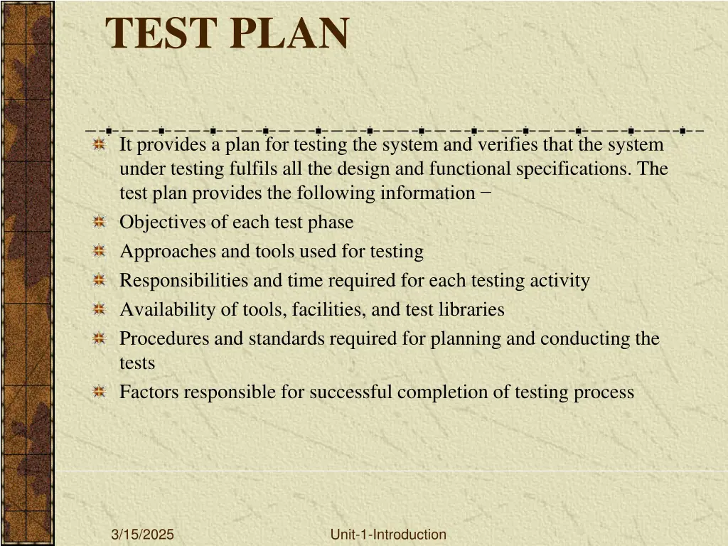test plan