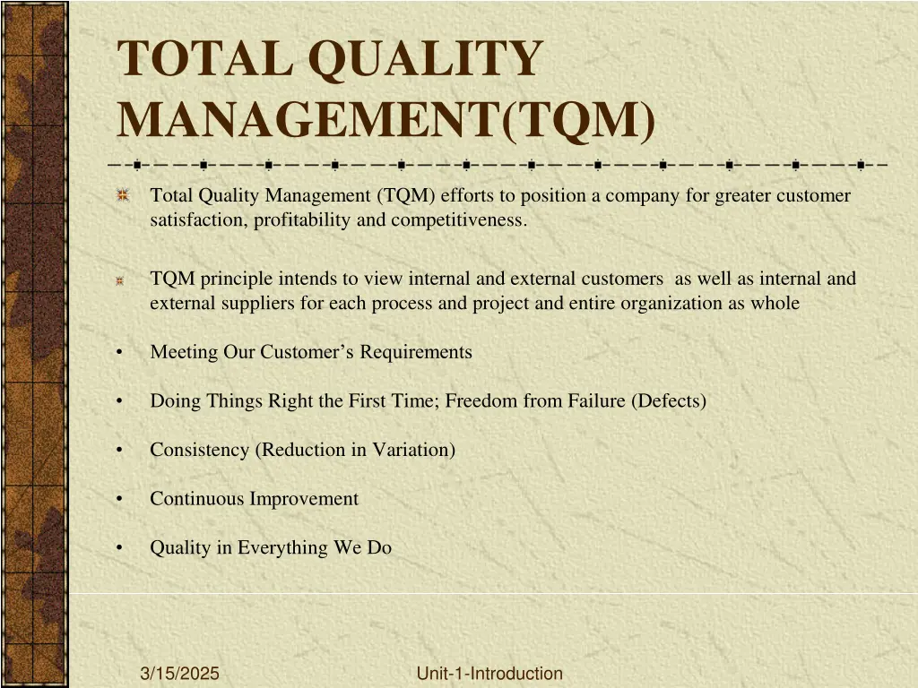 total quality management tqm