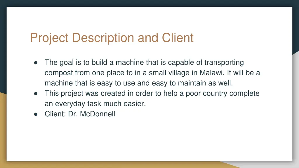 project description and client