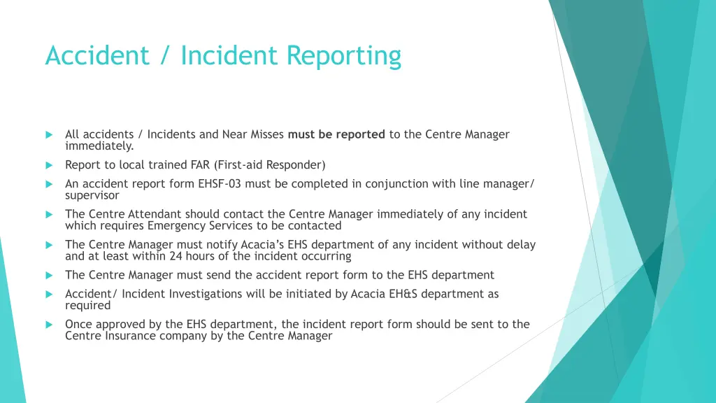 accident incident reporting