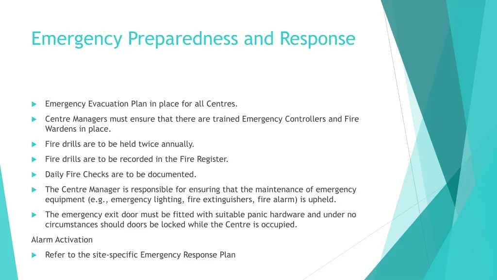 emergency preparedness and response