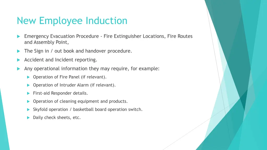 new employee induction