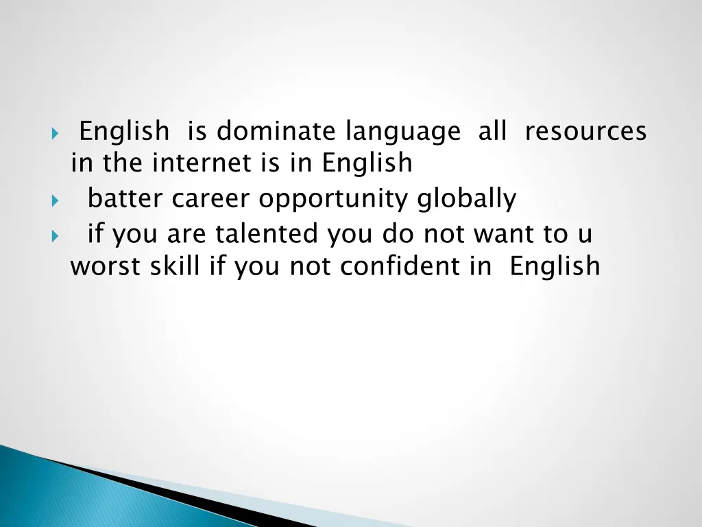 english is dominate language all resources