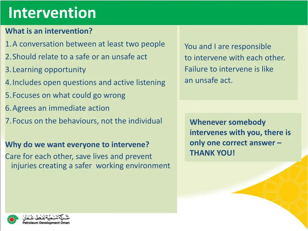 intervention