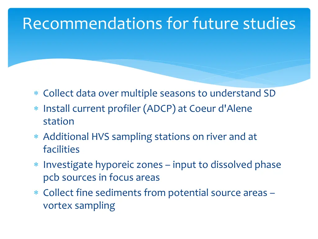recommendations for future studies