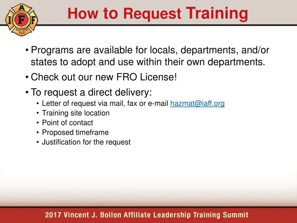 how to request training