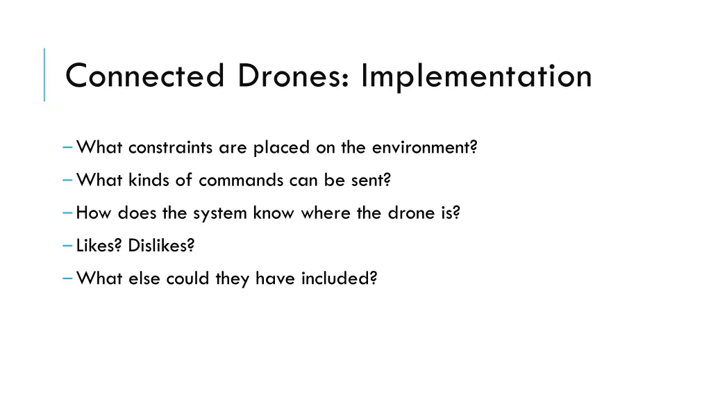 connected drones implementation