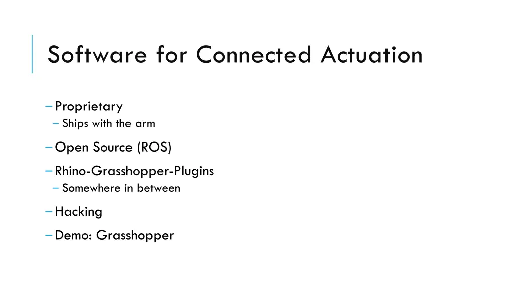 software for connected actuation